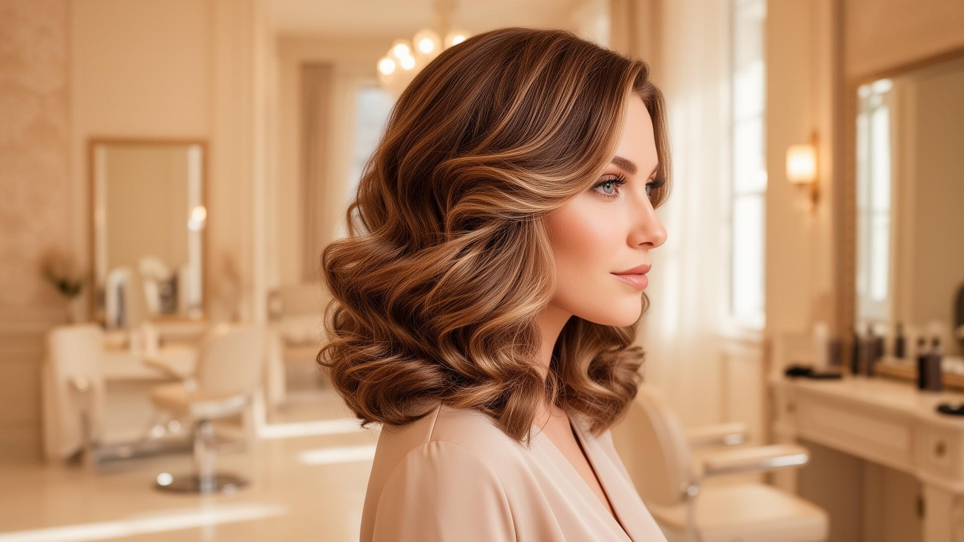 Donna con capelli curati in un elegante salone Gioia Capelli